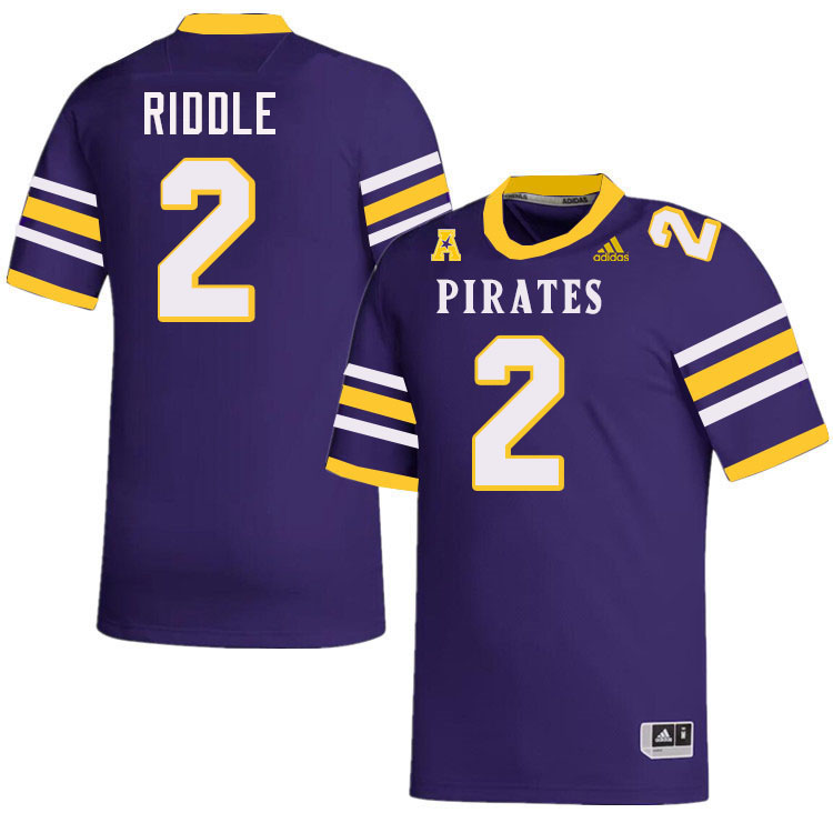 #2 Ja'Marley Riddle East Carolina Pirates College Football Jersey Stitched-Purple